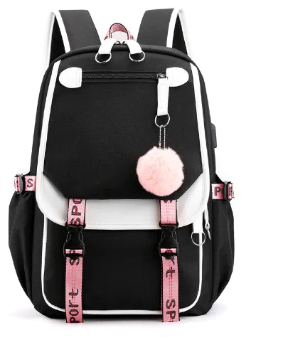 Teen Girls Backpack with USB Charging & Headphone Jack