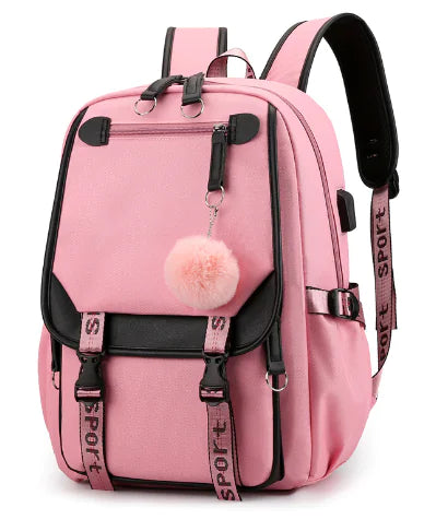 Teen Girls Backpack with USB Charging & Headphone Jack