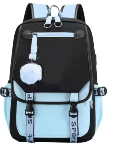 Teen Girls Backpack with USB Charging & Headphone Jack