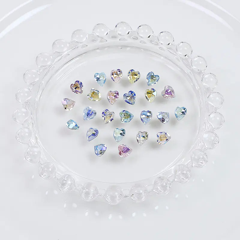 Colorful Crystal Heart-Shaped Nail Art Gems Wholesale