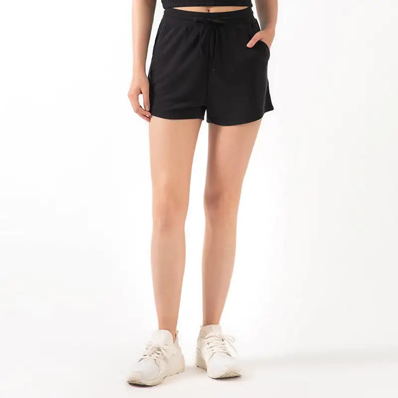 Lace Accented Flowy Fitness Shorts