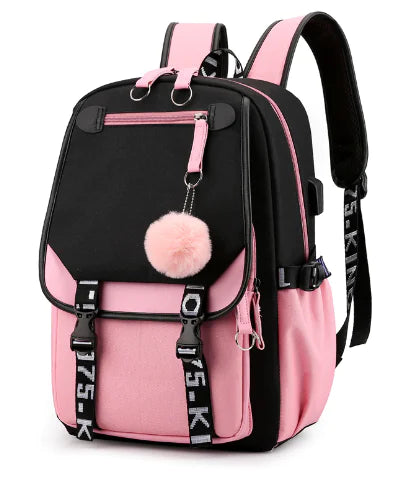 Teen Girls Backpack with USB Charging & Headphone Jack