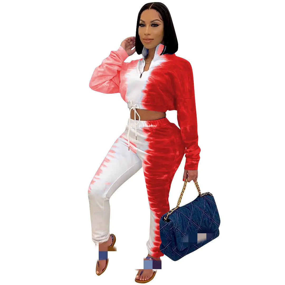 Chic Printed Stretch Loungewear Set