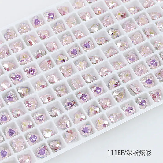 Colorful Crystal Heart-Shaped Nail Art Gems Wholesale
