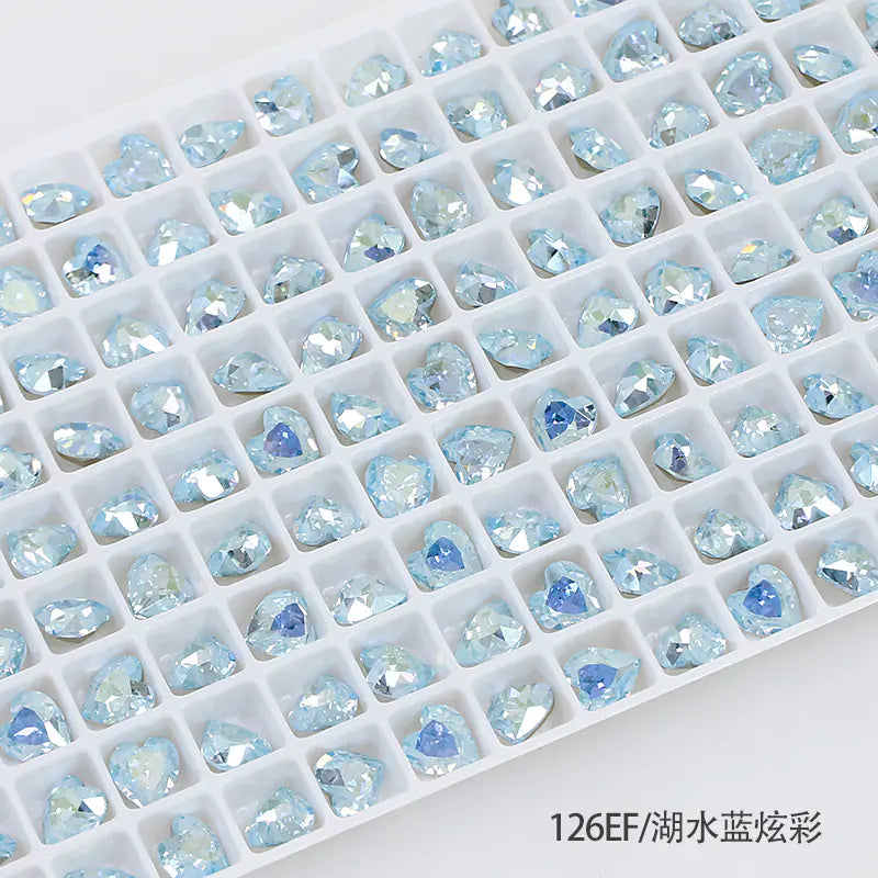 Colorful Crystal Heart-Shaped Nail Art Gems Wholesale
