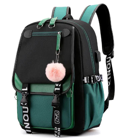Teen Girls Backpack with USB Charging & Headphone Jack