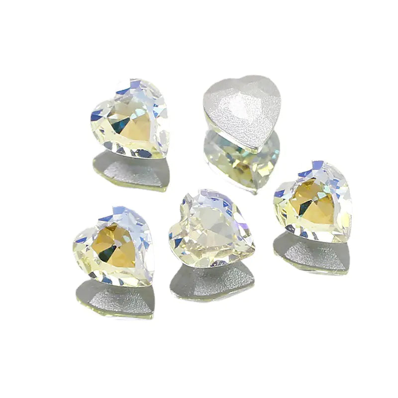 Colorful Crystal Heart-Shaped Nail Art Gems Wholesale