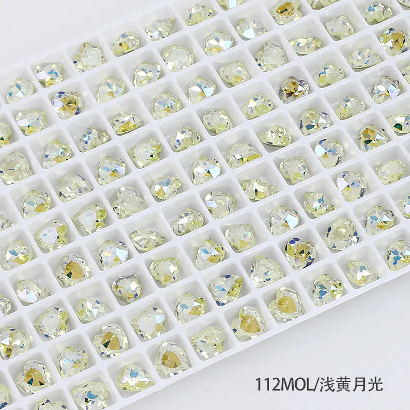 Colorful Crystal Heart-Shaped Nail Art Gems Wholesale