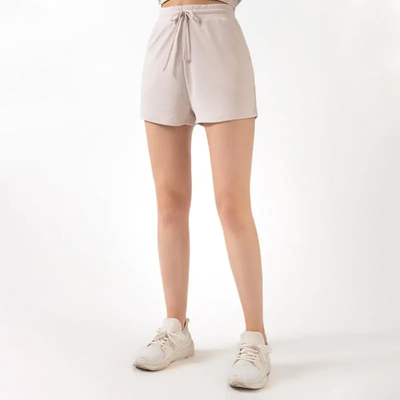 Lace Accented Flowy Fitness Shorts