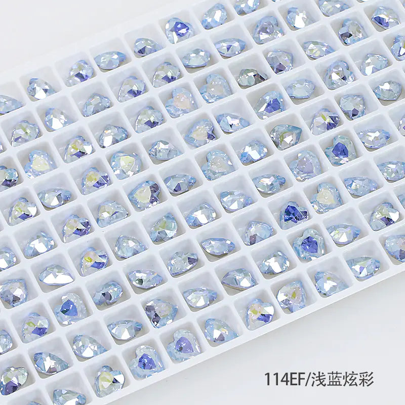 Colorful Crystal Heart-Shaped Nail Art Gems Wholesale