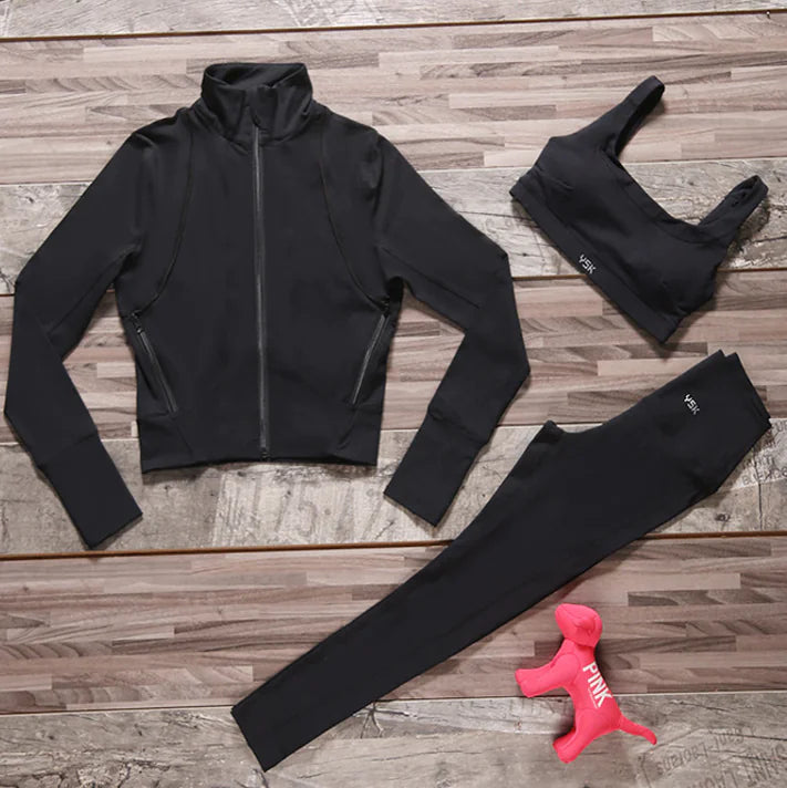 Victoria Women's Yoga Outfit - Slimming 3-Piece Set