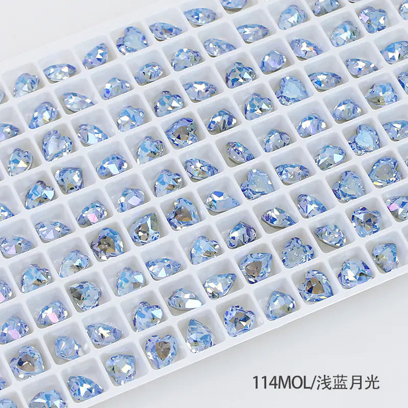 Colorful Crystal Heart-Shaped Nail Art Gems Wholesale