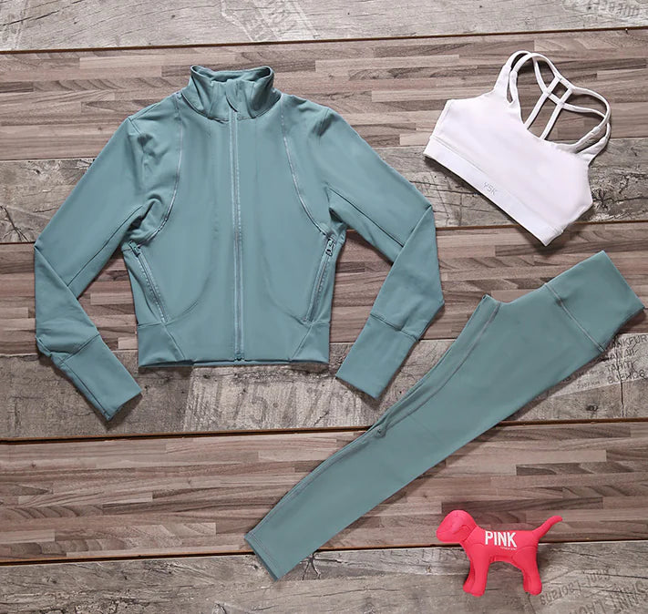 Victoria Women's Yoga Outfit - Slimming 3-Piece Set