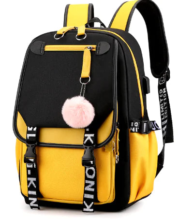 Teen Girls Backpack with USB Charging & Headphone Jack
